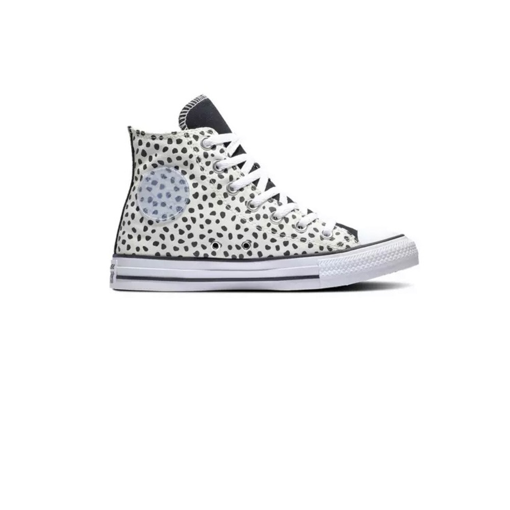 Converse Chuck Taylor all star Hi wild black/white polka dotted womens shoes